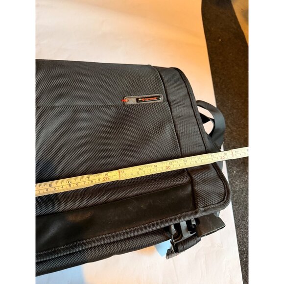 Black Nylon Messenger Bag With Multiple Compartments & Adjustable Strap - Picture 10 of 16